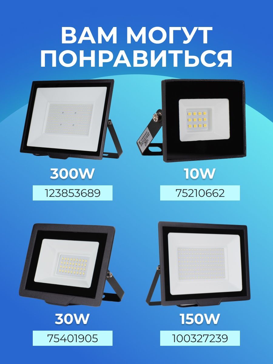 Светодиодный прожектор RSV-SFL-3-50W-6500K-IP65