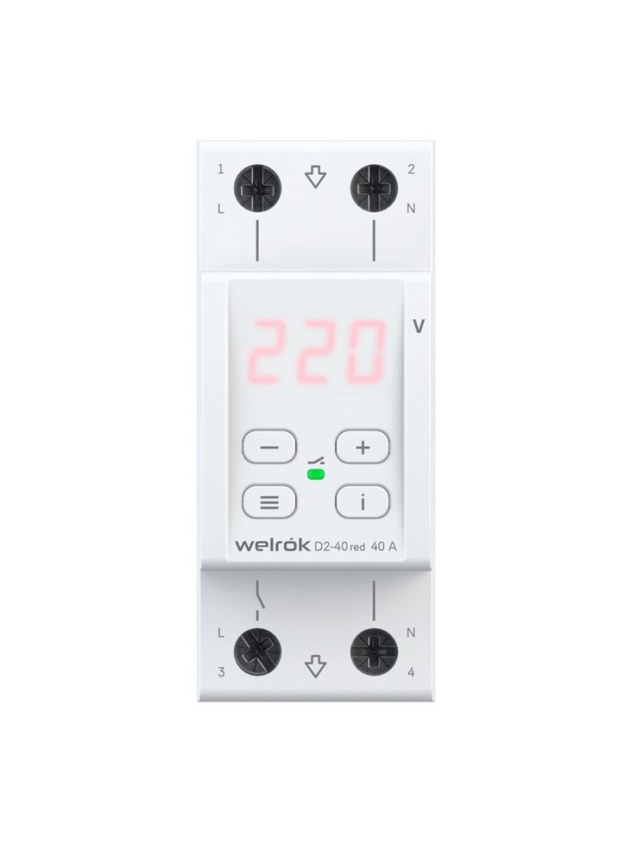 Реле напряжения WELROK D2-40 red