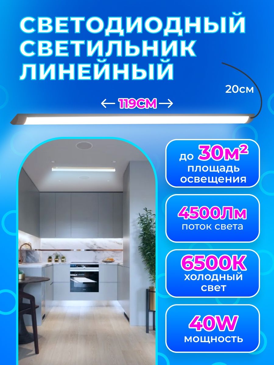 Светильник RSV 40W (матовый) 6500K 3200Lm