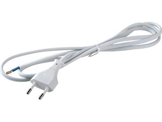 Шнур S-LRB, Белый (сетевой кабель с плоской вилкой, б/з 1.5 м)  Volsten (Camelion) (9348)